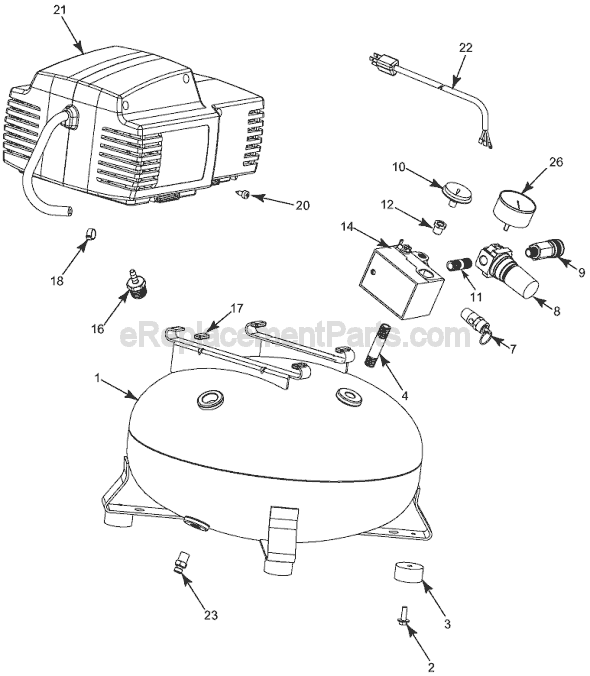 Page A Diagram and Parts List for CFBN200A Type 2 Porter Cable Compressor